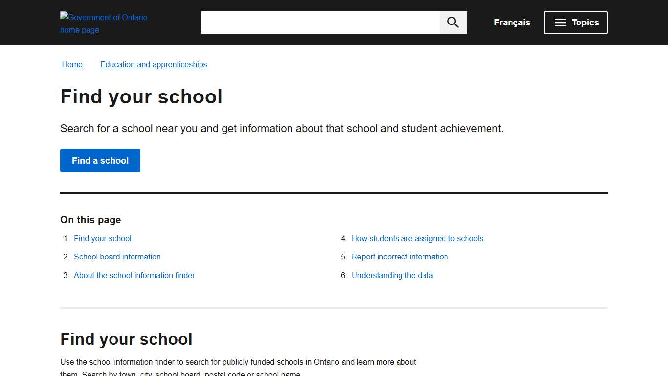 Find your school | ontario.ca